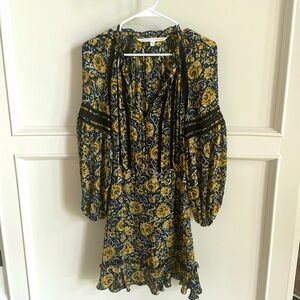 Veronica Beard mini dress.  Navy, yellow, and ivory.  Size 2